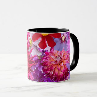 Hot Pink Abstract Floral Dahlia Coffee Mug