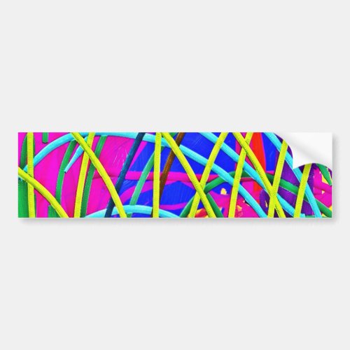 Hot Pink Abstract Girly Doodle Design Novelty Gift Bumper Sticker