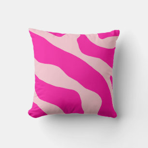 Hot Pink Abstract Organic Forms Aesthetic Pattern Throw Pillow
