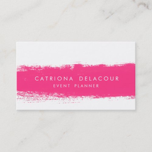 Hot Pink Abstract Watercolor Splash Business Card