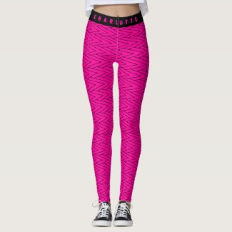 Hot Pink Abstract Zigzag Leisure And Yoga Name