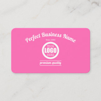 Hot Pink Add Your Logo Custom Girly Simple Elegant Business Card