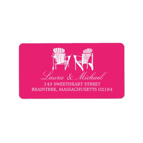 Hot Pink Adirondack Chairs  Address Label