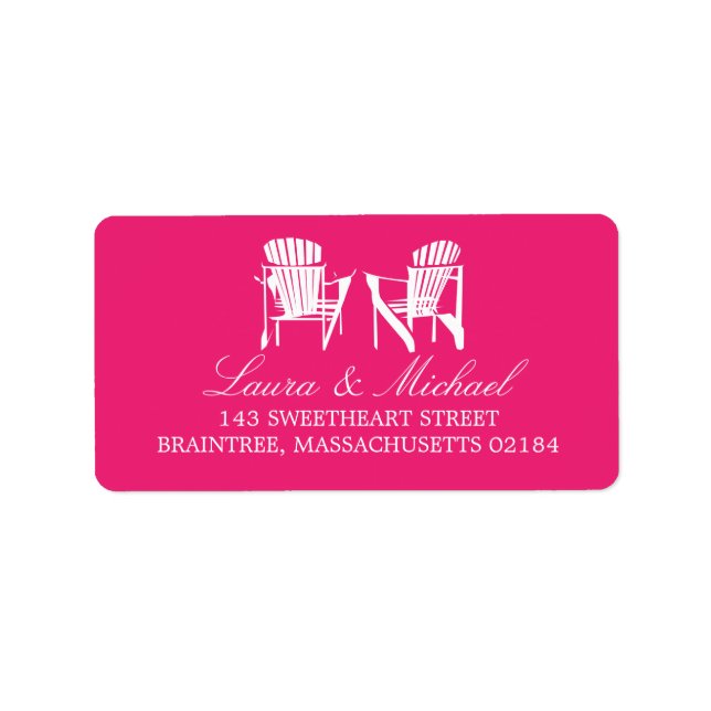 Hot Pink Adirondack Chairs | Address Label (Front)