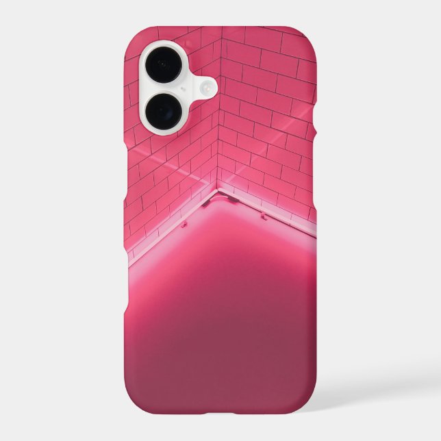 Hot Pink Aesthetic Abstract Geometry Custom  Case-Mate iPhone Case (Back)