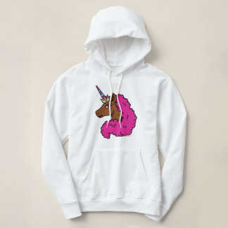 Hot Pink Afro Unicorn Hoodie