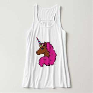 Hot Pink Afro Unicorn Tank Top