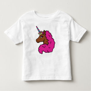Hot Pink Afro Unicorn Toddler T-shirt