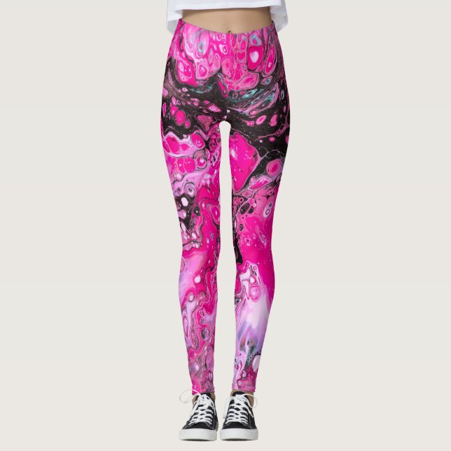 Hot Pink Alien Blood Women's Leggings (Front)