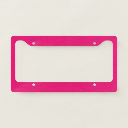 Hot Pink aluminum license plate frame style C