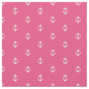 Hot Pink Anchor Print Fabric