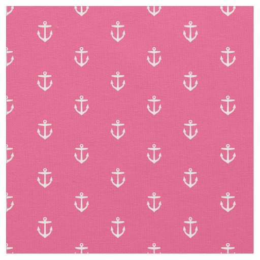 Hot Pink Anchor Print Fabric