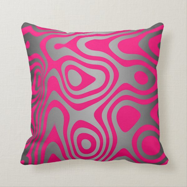 Hot Pink And Black Decorative & Throw Pillows Zazzle