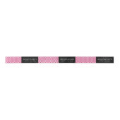 Hot Pink and Black Bridal Shower Preppy Pattern Satin Ribbon (Front)