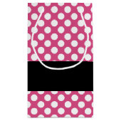 Hot Pink and Black Bridal Shower Preppy Pattern Small Gift Bag (Back)