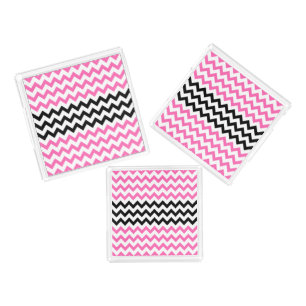 Hot Pink and Black Chevron by Shirley Taylor Acrylic Tray