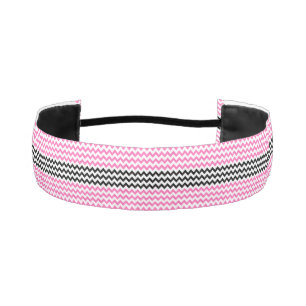 Hot Pink and Black Chevron by Shirley Taylor Athletic Headband