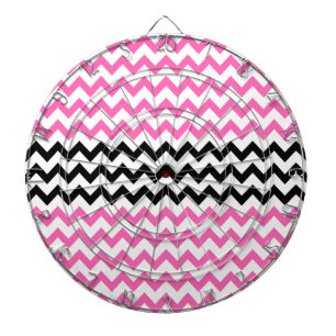 Hot Pink and Black Chevron by Shirley Taylor Dart Board