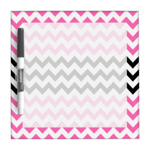 Hot Pink and Black Chevron by Shirley Taylor Dry Erase Board