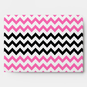 Hot Pink And Black Chevron by Shirley Taylor Envelope