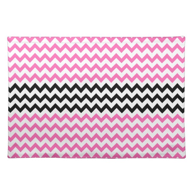 Hot Pink And Black Chevron by Shirley Taylor Placemat (Front)