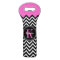 Hot Pink and Black Chevron Monogrammed