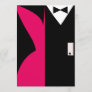 Hot Pink and Black Cocktail Dress Dinner Party Invitation