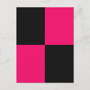 Hot Pink and Black Color Blocks Holiday Postcard