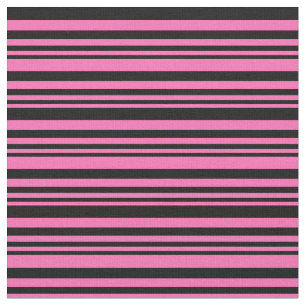 Hot Pink and Black Colored Pattern of Stripes Fabric