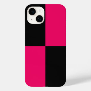 Hot Pink and Black Colour Blocks Case-Mate iPhone 14 Case
