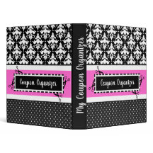 Hot Pink and Black Coupon Organizer Notebook