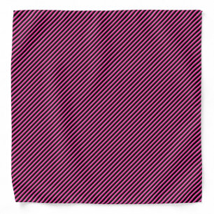 Hot Pink and Black Diagonal Striped Bandana