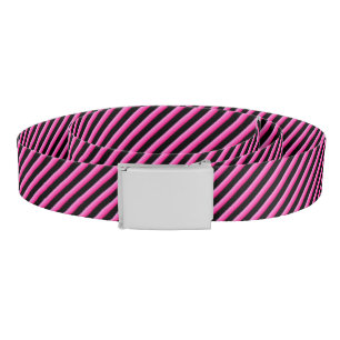 Hot Pink and Black Diagonal Striped Belt