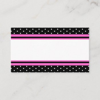 Hot Pink And Black Dinner Party Name Place Cards by BridalSuite at Zazzle