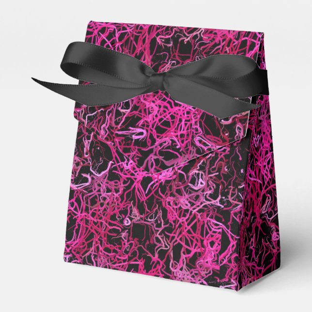 Hot Pink and Black Electric Favor Boxes (Front Side)