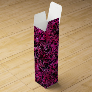 Hot Pink and Black Electric Lines 5078 Wine Box