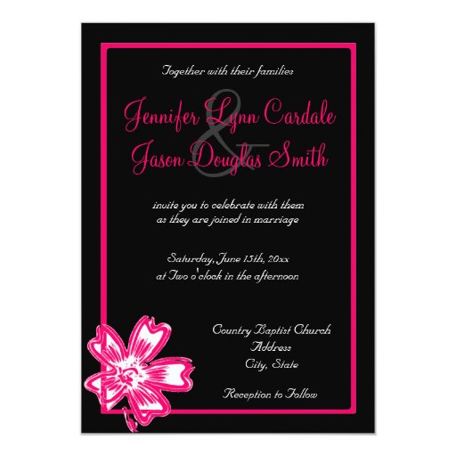 Pink And Black Invitations Wedding 9