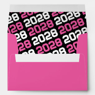 Hot Pink and Black Graduation Envelopes