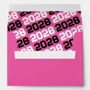 Hot Pink and Black Graduation Envelopes