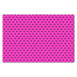 Hot Pink and Black Hearts | Custom Tissue Paper