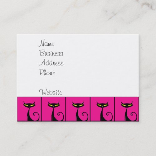 Hot Pink and Black Kitty Cats Collage Business Card