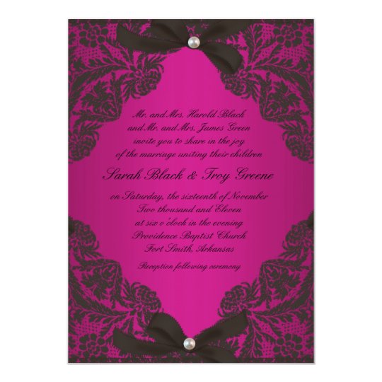 Pink And Black Invitations Wedding 5