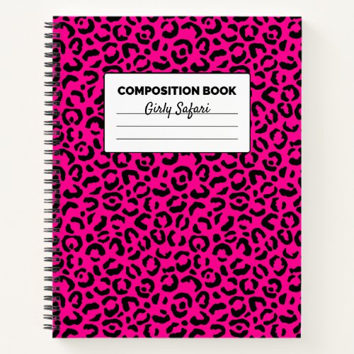 Hot Pink and Black Leopard Notebook