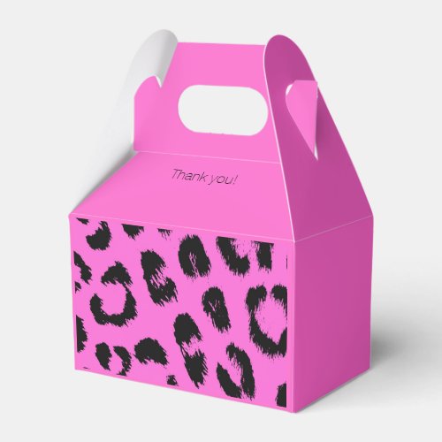 Hot Pink and Black Leopard Print Favor Boxes