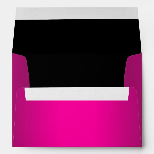Hot Pink and Black Linen Envelope (Back (Bottom))