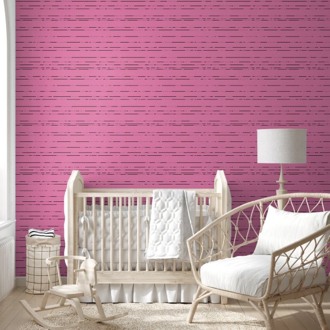 Hot Pink and Black Lines- Background Changeable Wallpaper (Kids)
