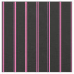 [ Thumbnail: Hot Pink and Black Lines Fabric ]