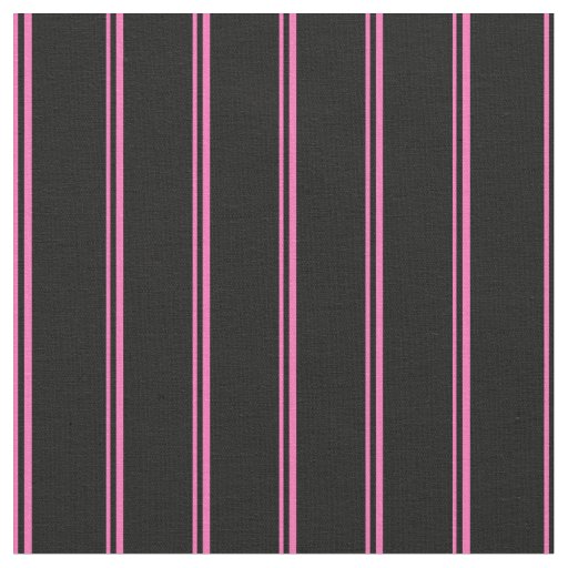 Hot Pink and Black Lines Fabric