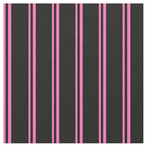 Hot Pink and Black Lines/Stripes Pattern Fabric