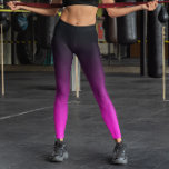 Hot Pink and Black Ombre Leggings<br><div class="desc">Bright pink and black ombre your yoga workouts. 
Hot pink and black gradient.
Change the pink to your favorite color.</div>